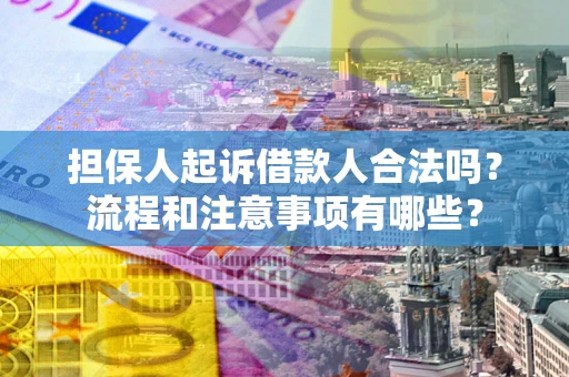 武汉担保人起诉借款人合法吗？流程和注意事项有哪些？