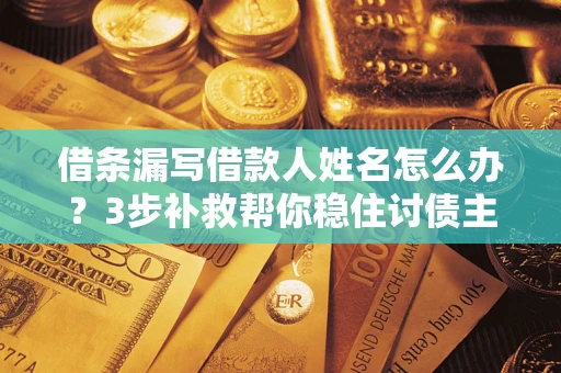武汉借条漏写借款人姓名怎么办？3步补救帮你稳住讨债主动权