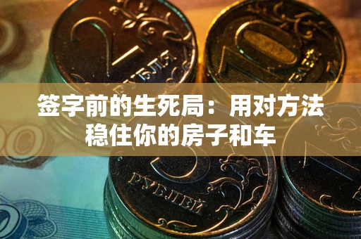 武汉签字前的生死局：用对方法稳住你的房子和车