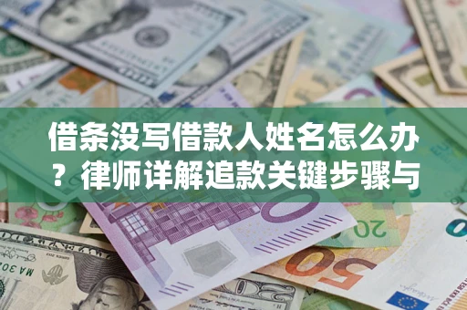 武汉借条没写借款人姓名怎么办？律师详解追款关键步骤与证据链构建