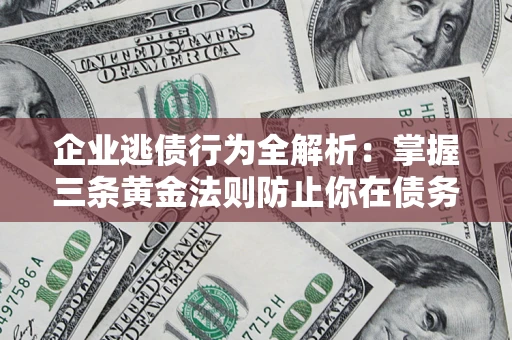 武汉企业逃债行为全解析：掌握三条黄金法则防止你在债务乱局中“踩雷”