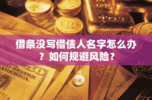 武汉借条没写借债人名字怎么办？如何规避风险？
