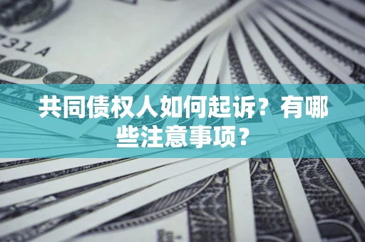 武汉共同债权人如何起诉？有哪些注意事项？